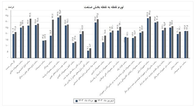 تورم تولیدکننده در بخش صنعت اعلام شد